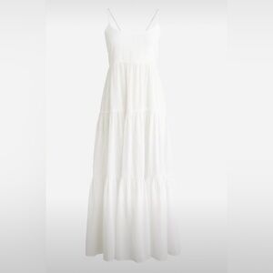 J.Crew Bow-back tiered maxi dress in soft gauze In White, Size S